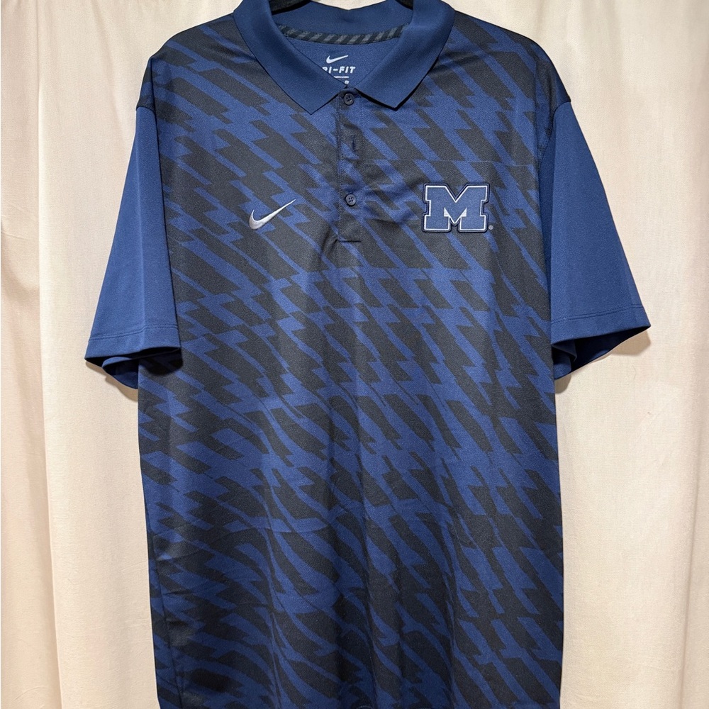 Nike University of Michigan Navy Dri-Fit Polo